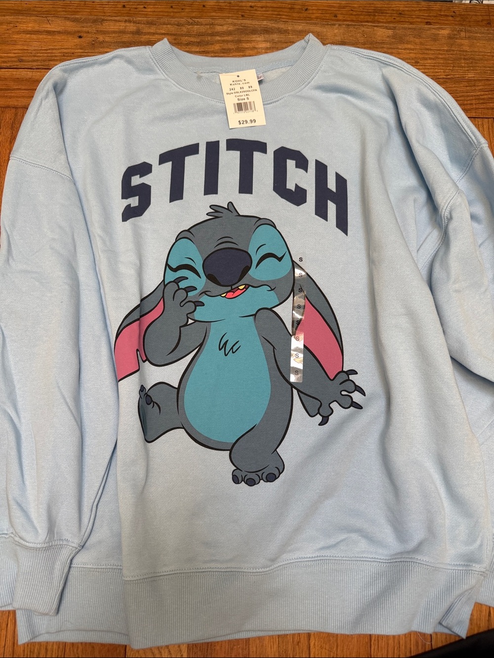 Stitch Light Blue Graphic Sweatshirt -